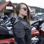 Milwaukee Leather MLL2540 Women’s Crossover Black Leather Scooter Jacket w/ Reflective Skull Graphic - Image 6