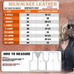 Milwaukee Leather MLL4545 Women’s Black Premium Leather Lightweight Classic 4-Snap V-Neck Motorcycle Rider Vest - Image 3