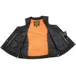 Milwaukee Leather MLL4565 Women’s Black Fringed Leather Rivet Detail Side Buckle and Zipper Motorcycle Rider Vest - Image 7