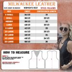 Milwaukee Leather MLL4565 Women’s Black Fringed Leather Rivet Detail Side Buckle and Zipper Motorcycle Rider Vest - Image 3