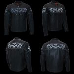 Milwaukee Leather MLM1500 Men’s Crossover Black Leather Scooter Jacket with Reflective Skulls - Image 15