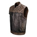 Milwaukee Leather MLM3529 Men’s Black & Brown Paisley Lined Leather Vest w/ Accent Stitching & Armhole Trim - Image 9