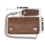 Milwaukee Leather MLW7802 Men’s Classic Black Leather Chrome Snap Button Biker Wallet with Steel Chain - Image 9