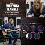 MMCC Blue Wire Men’s Navy Blue White Plaid Flannel Shirt – 100% Cotton Long Sleeve Button-Up – MMC11624 - Image 2