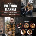 MMCC Deadbolt Men’s Mustard Black White Plaid Flannel Shirt – 100% Cotton with Microfiber Wipe Panel – MMC11620 - Image 2