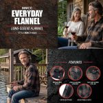 MMCC Burnline Men’s Black Gray Orange Plaid Flannel Shirt – 100% Cotton Long Sleeve Button-Up – MMC11623 - Image 2