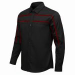 MMCC Men’s Octane Long Sleeve Mechanic Shirt – Black with Red Stripe – 50-50 Cotton Poly – MMCC16002 - Image 10