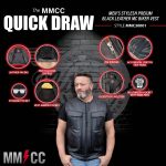 Milwaukee Motorcycle Clothing Co. Men’s Quick-Draw Stylesh Premium Black Leather MC Biker Vest MMC30001 - Image 2