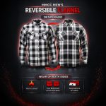 MMCC Men’s Desperado Reversible Flannel Shirt – 100% Cotton Snap Front Plaid w/ Chest and Hand Pockets – MNG11804 - Image 4