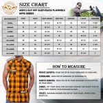 Milwaukee Leather MPM1655 Men’s Classic Black and Orange Button-Down Flannel Cut Off Sleeveless Casual Shirt - Image 3