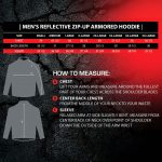 Milwaukee Leather Men’s Bare Bones Black Reflective Skull CE Armored Riding Hoodie, Shoulder & Elbow Armor – MPM1798 - Image 3