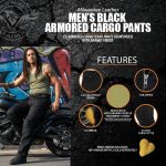 Milwaukee Leather MPM5590 Men’s Black CE Armored Cargo Jeans Pants Reinforced w/ Aramid by DuPont Fibers - Image 4