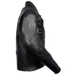 Milwaukee Leather Men’s Premium Black Leather Beltless MC Style Motorcycle Jacket w/ Side Stretch – SH1057 - Image 3