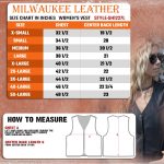 Milwaukee Leather SH1227L Women’s Black Leather Side Laces Classic Western Motorcycle Rider Vest W/4-Snaps Closure - Image 3