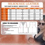 Milwaukee Leather SH1246Z Women’s Black Leather Classic Braided Motorcycle Rider Vest with Zipper Closure - Image 3
