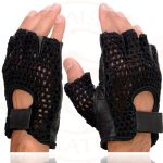 Milwaukee Leather SH219 Men’s Black Leather Gel Padded Palm Fingerless Motorcycle Hand Gloves W/ Breathable ‘Mesh Material’ - Image 4