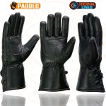 Milwaukee Leather SH233 Men’s Black Leather Warm Lining Gauntlet Motorcycle Hand Gloves W/ Double Strap Cuff Pull-on Closure - Image 5