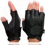 Milwaukee Leather SH442 Men’s Black Leather Gel Padded Palm Fingerless Motorcycle Hand Gloves W/ Soft ‘Genuine Leather’ - Image 6