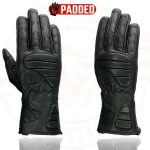 Milwaukee Leather SH451 Men’s Black Leather Gauntlet Racing Motorcycle Hand Gloves with Wrist and Knuckle Padding Protection - Image 4