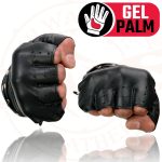 Milwaukee Leather SH461 Women’s Black Leather Gel Palm Fingerless Motorcycle Hand Gloves - Image 4