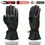 Milwaukee Leather SH607 Men’s Black Leather Gauntlet Padded Back Racing Motorcycle Hand Gloves W/ Reflective Piping. - Image 5