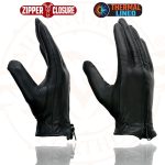 Milwaukee Leather SH728 Women’s Classic Black Leather Motorcycle Gloves with Zipper Closure - Image 5