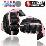 Milwaukee Leather SH802 Women’s Black and Pink Leather with Mesh Racing Gloves - Image 4