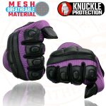 Milwaukee Leather SH802 Women’s Black and Purple Leather with Mesh Combo Racing Gloves - Image 4