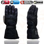 Milwaukee Leather SH814 Men’s Black Leather Waterproof Gauntlet Motorcycle Gloves w/ Textile and Leather - Image 5