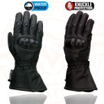 Milwaukee Leather SH815 Men’s Black Leather Waterproof Gauntlet Gloves with Hard Knuckles - Image 4
