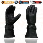 Milwaukee Leather SH852 Men’s USA Deerskin Black Leather Gauntlet Motorcycle Thermal Lined Gloves - Image 5