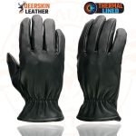 Milwaukee Leather SH858 Men’s Thermal Lined USA Deerskin Black Leather Motorcycle Gloves w/ Cinch Wrist Closure - Image 4