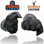 Milwaukee Leather SH864TH Men’s Thermal Lined USA Deerskin Black Leather Gauntlet Motorcycle Winter Gloves - Image 4