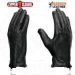 Milwaukee Leather SH867 Men’s USA Deerskin Black Leather Unlined Lightweight Motorcycle Riders Gloves - Image 4