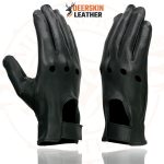 Milwaukee Leather SH868 Men’s USA Deerskin Black Vented Perforated Leather Motorcycle Riders Gloves - Image 5