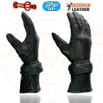 Milwaukee Leather SH870 Women’s USA Deerskin Black Leather Gauntlet Winter Gloves w/ Gel Palm - Image 5