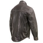 Milwaukee Leather MLM1612 Men’s Distressed Grey Casual Biker Rider Leather Shirt w/ Vintage 5 Cent Buffalo Buttons - Image 9