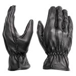Z1R Men’s Black Premium Deerskin Leather Motorcycle Riders Gloves w/ Cinch Wrist Closure - Image 4