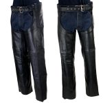 Milwaukee Leather LKM5723 Classic Black Leather Unisex Motorcycle Riding Biker Chaps for Men and Women - Image 7