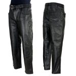 Milwaukee Leather LKM5718 Men’s Classic Black Loose Fitted Motorcycle Casual Leather Biker Pants - Image 8
