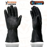 Milwaukee Leather Men’s Gauntlet Motorcycle Hand Gloves- Black Deerskin Long Cuff Thermal Lined Leather Palm – G317 - Image 6