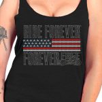 Hot Leathers GLC2443 Ladies ‘Ride Forever, Forever Free’ US Flag with Bling Black Tank Top Shirt - Image 4