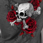 Hot Leathers GLZ4525 Ladies Skull Roses Dark Gray Hooded Sweatshirt - Image 5