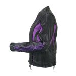 Milwaukee Leather LKL27002 Women’s Premium Black and Purple Leather Embroidered Jacket with CE Armor Protection - Image 5