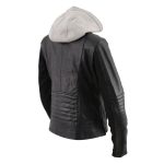 Milwaukee Leather LKL2737 Women’s Black Premium Leather Motorcycle Biker Racer Style Scuba Jacket w/ Hoodie - Image 8