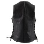 Milwaukee Leather LKL4711 Women’s Black Premium Leather Motorcycle Vest with Side Lace Adjustment - Image 5