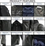 Milwaukee Leather Men’s Futile CE Armored Leather Motorcycle Jacket w/ Hoodie Liner, Reflective Skull – LKM17016 - Image 4