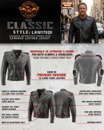 Milwaukee Leather Men’s Classic Armored Black Leather Motorcycle Jacket w/ CE Armor – LKM17020 - Image 4