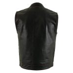 Milwaukee Leather LKM3780 Men’s Black Premium Leather Motorcycle Rider Vest w/ Red Stitching and USA Inside Flag Lining - Image 7