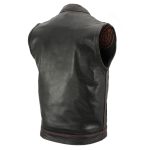 Milwaukee Leather Men’s Redline Ledger Club‑Style Motorcycle Premium Leather Vest w/ Red Stitching LKM3788 - Image 8